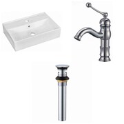 AMERICAN IMAGINATIONS 19.75-in. W Above Counter White Vessel Set For 1 Hole Center Faucet AI-34101